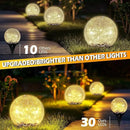 Garden Solar Ball Lights Outdoor Waterproof, 30 LED Cracked Glass Globe Solar Power Ground Lights for Path Yard Patio Lawn, Christmas Decoration Landscape Warm White(2 Pack 3.9'') by GreenHaven Gardens