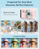 5K Digital Camera - 72MP UHD Digital Cameras for Photography - Autofocus Point and Shoot Small Camera with Flash for Kids - 2.8 Inch Screen Compact Portable Vlogging Camara with 16X Zoom, 32GB SD Card by TinyTreasures Baby Boutique