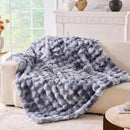 BENVWE Fluffy Faux Fur Throw Blanket for Couch - Soft, Plush, Thick, Cozy, Fuzzy Luxury Minky Bubble Blanket for Home Living Room Decor, Gifts for Women, Tie-dye Light Grey, 63" x 80", 1100GSM by CozyNest Decor