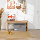 GRANNY SAYS Large Storage Bins With Lids, Decorative Boxes, Fabric Containers With Double-Open Lid and Divider, Collapsible Clothes Organizers, 63L Linen for Closet, Dark Gray by CozyNest Decor