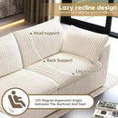 Oversized Modular Sectional Cloud Couch,157.5" U Shaped Modern Sofa with 2 Ottoman and 2 Middle Seats,Upholstered Couches with Corduroy Fabric for Living Room Furniture,No Assembly Required,White by CozyNest Decor
