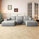 108" Sectional Couches for Living Room Modern Modular Sofa with L-Shape Couchs Upholstered Boneless Couch Deep Seat Sectional Couch with Chaise (Grey, Left Facing Chaise+2Seaters+1Ottoman) by CozyNest Decor