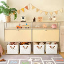 GRANNY SAYS Closet Storage Baskets, Collapsible Fabric Storage Bins with Metal Frame, Clothes Organizer Bins, Extra Large Baskets for Shelves, Ivory, 4-Pack by CozyNest Decor