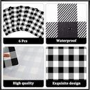 Black and White Plastic Placemats Set of 6 Check Plaid Table Mats Black Buffalo Plaid Place Mats Wipe Clean Washable Table Placemats for Indoor Outdoor Heat Resistant Kitchen Dining Table by CozyNest Decor