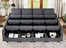 Belffin Oversized 12 Seat Modular Sectional Sleeper Sofa Convertible Sofa with Storage Seat Large Corduroy Modular Sectional Couch for Living Room Dark Grey by CozyNest Decor