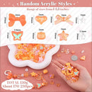 Assorted 170-230PCS Orange Acrylic Beads for Bracelet Making, Flower Bow Butterfly Candy GummyBear Aesthetic Bracelet Charms,Cute Beads for Jewelry Making DIY Necklace Keychain Phone Charm by TinyTreasures Baby Boutique