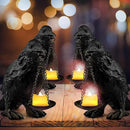 Raven Gothic Home Decor Fake Crow Light Holder Raven Lamp Tealight Candle Holder Resin Raven Statue 4PCS by CozyNest Decor