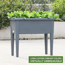Dexceder 13.2 Gallon Self Watering Raised Garden Bed with Ventilation Transparent Lid Greenhouse, Deepen Vegetable Flower Box Planter Pot with Removeble Legs & Water Level Indicator (Deep Gray) by GreenHaven Gardens
