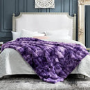 Cozy Bliss Faux Fur Throw Blanket for Couch, Fuzzy Soft Plush Thick Bubble Blanket for Sofa Bedroom Living Room, 60 * 80 Inches Tie-dye Purple by CozyNest Decor