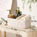 Small Storage Baskets for Organizing | Closet Organizer Bins | Shelf Toy Basket | Woven Rope Baskets | Cube Decorative Box | Shallow Basket | 11.5x7.5x4.7” | 3 Packs Rainbow by GreenHaven Gardens