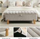 Storage Ottoman Bench, Bedroom Storage Bench Foot Rest with Legs, 17.1 x 48.6 x 18.5 Inches, End of Bed Bench, Load up to 500 lb, for Living Room, Bedroom, Entryway, Light Gray by CozyNest Decor