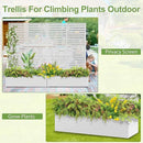 Trellis for Climbing Plants Outdoor，Mental Garden Bed with Drainage Holes Outdoor Privacy Screen Design Tall planters for herb Flower Vegetables 73"x47"x16", White-Louvered by GreenHaven Gardens