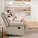 Nursery Rocking Chairs,Velvet Rocker Recliner Nursing Chair,Oversized Nursery Recliner Glider Chair with Extra Wide Footrest for Breastfeeding,Beige by TinyTreasures Baby Boutique