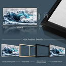 PHAOHUAXM Large Canvas Blue Wave Paintings Wall Art For Living Room Wall Decoration For Bedroom Ocean Wall Pictures Printing Office Decorations Posters Modern Home Decor Black Framed 30x60 In by CozyNest Decor