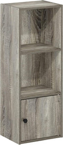 Furinno Luder Shelf Bookcase with 1 Door Storage Cabinet, French Oak by TinyTreasures Baby Boutique
