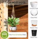 35 Inch Macrame Plant Hanger - Fits 4-13 Inch Pots, Supports Up to 22lbs, Sturdy Hanging Planter Holder for Indoor Outdoor, Boho Home Decor, 2 Pack, Brown (POTS NOT Included) by GreenHaven Gardens