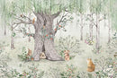 Watercolor Forest Animals Wallpaper Kids Large Tree Mural Wallpaper for Kids Bedroom Living Room(Not Self-Adhesive) by TinyTreasures Baby Boutique