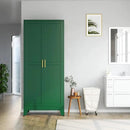 Kitchen Pantry Storage Cabinet with Doors and Adjustable Shelves, Metal ClosetMaid Food Pantry Cabinets, 75" Tall Freestanding Cupboard for Kitchen, Laundry or Utility Room, Green by CozyNest Decor