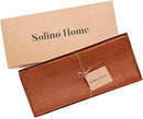 Solino Home Linen Table Runner 108 Inches Long - 100% Pure Linen Cinnamon Table Runner 14 x 108 Inch for Fall, Autumn, Halloween, Thanksgiving - Classic Hemstitch by CozyNest Decor