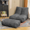 Bean Bag Chair with Ottoman, Comfy Bean Bag Sofa with Memory Foam, Lazy BeanBag Sofa with Footstool, Fireside Bean Bag Couch for Living Room, Bedroom, Apartment by TinyTreasures Baby Boutique