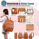 Weitars Diaper Bag Backpack Leather Baby Diaper Bag with Changing Pad Travel Diaper Backpack,Baby Bag for Mom,Stroller Straps,5 Insulated Pockets (Brown Leather) by TinyTreasures Baby Boutique