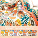 Boho Throw Blanket for Bed - 100% Pure Cotton Ultra Soft Rustic Quilt - Farmhouse Decor Bed Blankets, All Season Rustic Throw for Sofa Couch Chair(60"×80", Floral Print 2) by CozyNest Decor