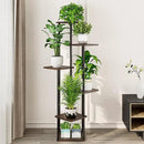 AZERPIAN Plant Stand 6 Tier Indoor Metal Flower Shelf for Multiple Plants Corner Tall Flower Holders for Patio Garden Living Room Balcony Bedroom, Black Oak by GreenHaven Gardens