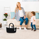 Baby Diaper Caddy Organizer for Girl Boy Cotton Rope Nursery Storage Bin Basket Portable Holder Tote Bag for Changing Table Car Travel Baby Shower Gifts Newborn Essentials Registry Must Haves Black by TinyTreasures Baby Boutique