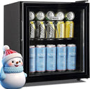 WANAI Mini Fridge Cooler 60Cans Beverage Refrigerator Glass Door Beverage Cooler for Beers Wine Juicer Adjustable Shelves LED Lights for Home, Office or Bar by CozyNest Decor