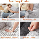 Giant Bean Bag Chairs for Adults with Filling Plush Fluffy Bean Bag Chairs for Teens with Armrests Comfy BeanBag Lazy Couch Sofa Chair for Bedroom Living Room Reading by CozyNest Decor