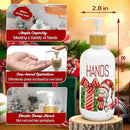 Hexagram Christmas Soap Dispenser Set of 2, Christmas Kitchen Decor, Xmas Gnomes Glass Soap Dispenser for Home Indoor Decorations, Xmas Refillable Lotion Essential Oil Dispensers with Pump by CozyNest Decor