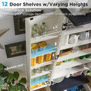 72" Farmhouse Kitchen Pantry Cabinet with Drawer, Tall Storage Cabinet with 2 Barn Doors and Shelves, Versatile Large Rustic Cupboard for Dining Room, Bathroom, Living Room, Laudry, White by CozyNest Decor