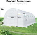 KING BIRD Premium 25x10x6.6FT Greenhouse for Outdoors, Large Walk-in Heavy Duty Galvanized Steel Frame, Mesh Door Screen Window Upgraded Zipper Tunnel Hoop for Garden Plant Winter, White by GreenHaven Gardens