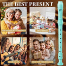 Soprano Recorder for Kids Beginners, German Fingering, C Key, 3 Piece with Cleaning Rod, Bag, Fingering Chart (Lake Green)… by TinyTreasures Baby Boutique