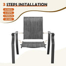 UDPATIO Outdoor Dining Chairs Set of 4, High Back Wide Seat Patio Furniture Chairs with All Weather Breathable Textilene, for Lawn Garden Backyard, Dark Grey by GreenHaven Gardens