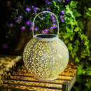 Outdoor Solar Big Lantern Waterproof Hanging Garden Decorative Metal Lights LED Table Lamp,Yard Patio Decor, Christmas Gifts for Mom (White,1Pack) by GreenHaven Gardens
