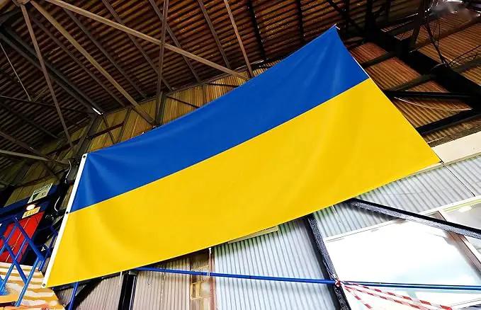 Ukraine Extra Large Flag 8x12FT Giant Ukrainian National Polyester Flag With 3 Grommets For Patriotic Ukrainian Themed Festival Events Party Decoration (Ukraine, 8x12FT), photo 6 of 7