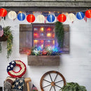 25FT Red White Blue Lantern String Lights Plug in, Large Lantern 4th of July Decor Lights with 10 G40 LED Bulbs, Chinese Hanging Outdoor Patio Lanterns for Independence Day Memorial Patriotic Party by GreenHaven Gardens