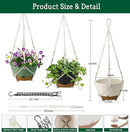 3 Pack Hanging Planters Set, 8 Inch Indoor Outdoor Hanging Plant Pot Basket,Hanging Flower Pot with Drainage Hole with 3 Hooks for Garden Home(8 inch Combination) by GreenHaven Gardens