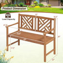 Giantex Outdoor Wooden Garden Bench - 2-Person Acacia Wood Loveseat with Armrests, Backrest, 800lbs Capacity, Patio Park Bench for Backyard, Front Porch Bench (Non-Foldable) by GreenHaven Gardens
