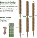 Moss Pole 36 Inch - Monstera Plant Support, 2 Pack 20.5 Inch Plant Stakes for Indoor Plants Coco Coir Moss Pole Sticks for Climbing Potted Live Plants, Pothos, Philodendron, with Garden Ties by GreenHaven Gardens