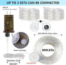 Connectable 66ft 800 LED Rope Lights Outdoor, Cool White Strip Lights Plug in, Outdoor String Lights Waterproof Decorative Lighting for Deck Patio Yard Garden Pathway Pool Camping Room Indoor Décor by TinyTreasures Baby Boutique