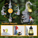 Solar Outdoor Garden Statues Lights, Elephant Figurines with Cute Gnome Garden Sculpture Decor, Luck Elephant Gifts for Woman Mother or Daughter, Unique Housewarming Gifts and Yard Decor by GreenHaven Gardens
