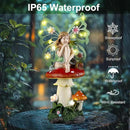Solar Fairy Garden Decor Flower Fairies Mushroom Figurines with Snail Decor Gifts for Women Mom Miniature Fairy Figurine for Lawn Garden Patio Yard Decorations Outdoor Statue by CozyNest Decor