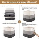 OIAHOMY 13 Kallax Inch Cube Storage Bins, 3-Pack Cotton Rope Woven Baskets for Organizing, Kallax Insert Storage Baskets for Shelves, Baby Nursery, Closet Organizer, 13*13*12.6IN, Gradient Gray by TinyTreasures Baby Boutique