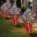 Homight Solar Metal Agave Butterfly Flower Stick Garden Sculpture - Outdoor Gift, Christmas Lights - Swaying Butterfly Garden Lights - Solar Outdoor (3 PCS RED) by GreenHaven Gardens
