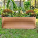 Vego garden 32" Extra Tall Raised Garden Bed Kits, 6 in 1 Modular Raised Planter Box for Vegetables Flowers Fruits Oval Metal Raised Garden, Terra Cotta by CozyNest Decor