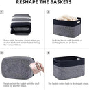 4 Pack Storage Baskets for Organizing, Woven Baskets for Shelves - Perfect for Toys, Books, Towels, and Clothes, Durable Gift Basket Bins Toy Storage, 13''L x9''W x7.8''H, Blue and Grey by CozyNest Decor