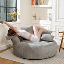 Bean Bag Chair for Adults, Comfortable Bean Bag Sofa with Back Support and Pillows, Giant Bean Bag Chairs Suitable for Living Rooms, Bedrooms and Apartments -Light Gray by TinyTreasures Baby Boutique