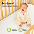 Waterproof Crib Mattress Protector Cover Fitted - 2-Pack Quiet Baby Crib Mattress Pad Sheets, 52" x 28" Soft Quilted Cotton Baby Sheet, Machine Washable, Easy Fit, Durable (Soft White/Quin) by TinyTreasures Baby Boutique